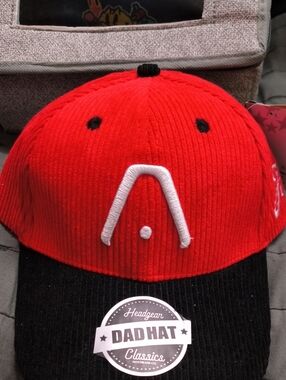 Red and Black Corduroy Dad Hat 'Aaliyah'